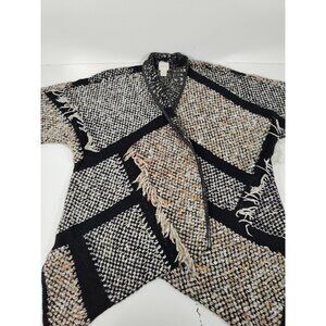 Chicos Fly Away Cardigan Open Front Knit Sweater Women's Size 1 Acrylic/Wool